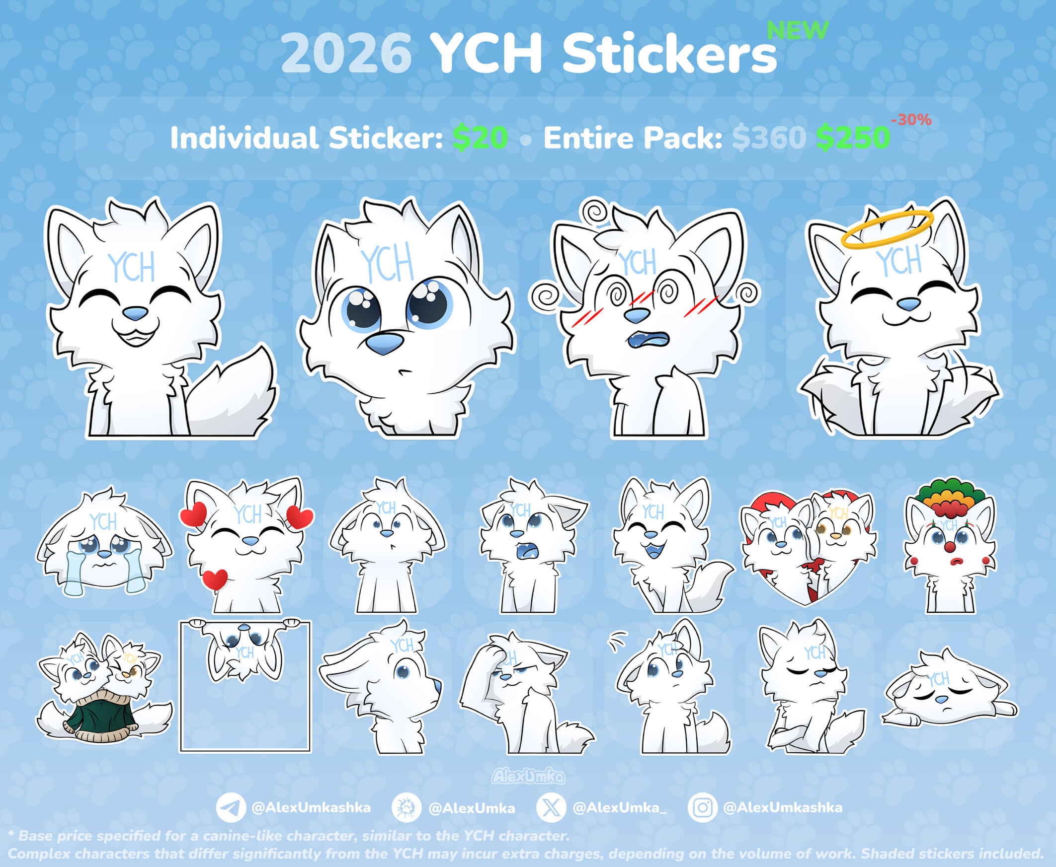 My new 2026 YCH Sticker Collection! (Click to open and learn more)